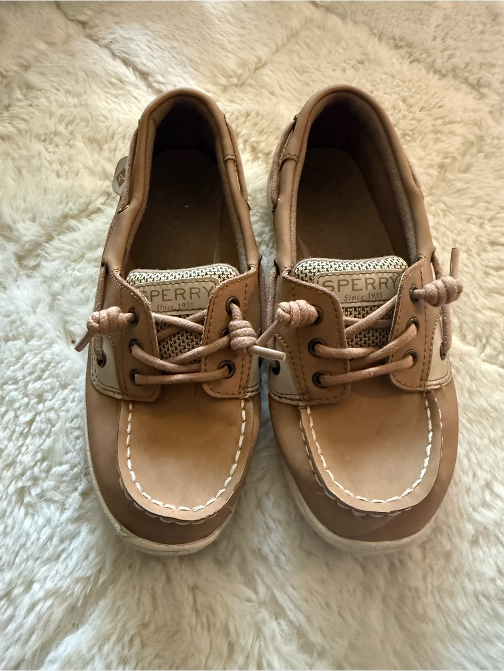 Sperry Kids Light Brown/Tan topsider Boat Shoes
